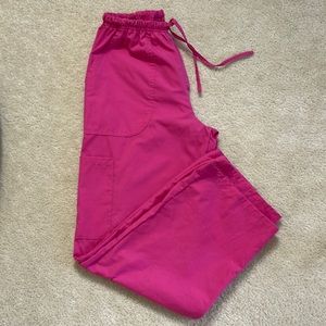 Hot Pink Denice Premium Scrub Wear Pull String Cargo Pant Size Medi…
